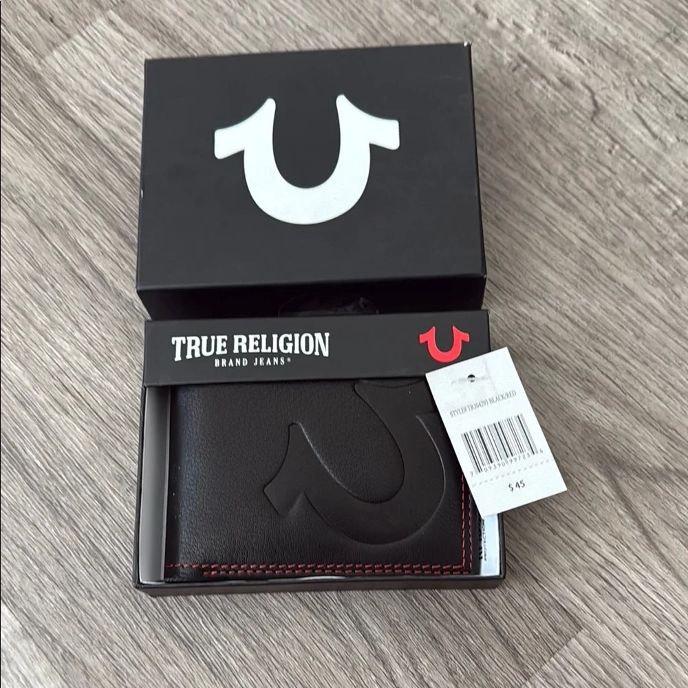 True Religion Black and Red Card Holder